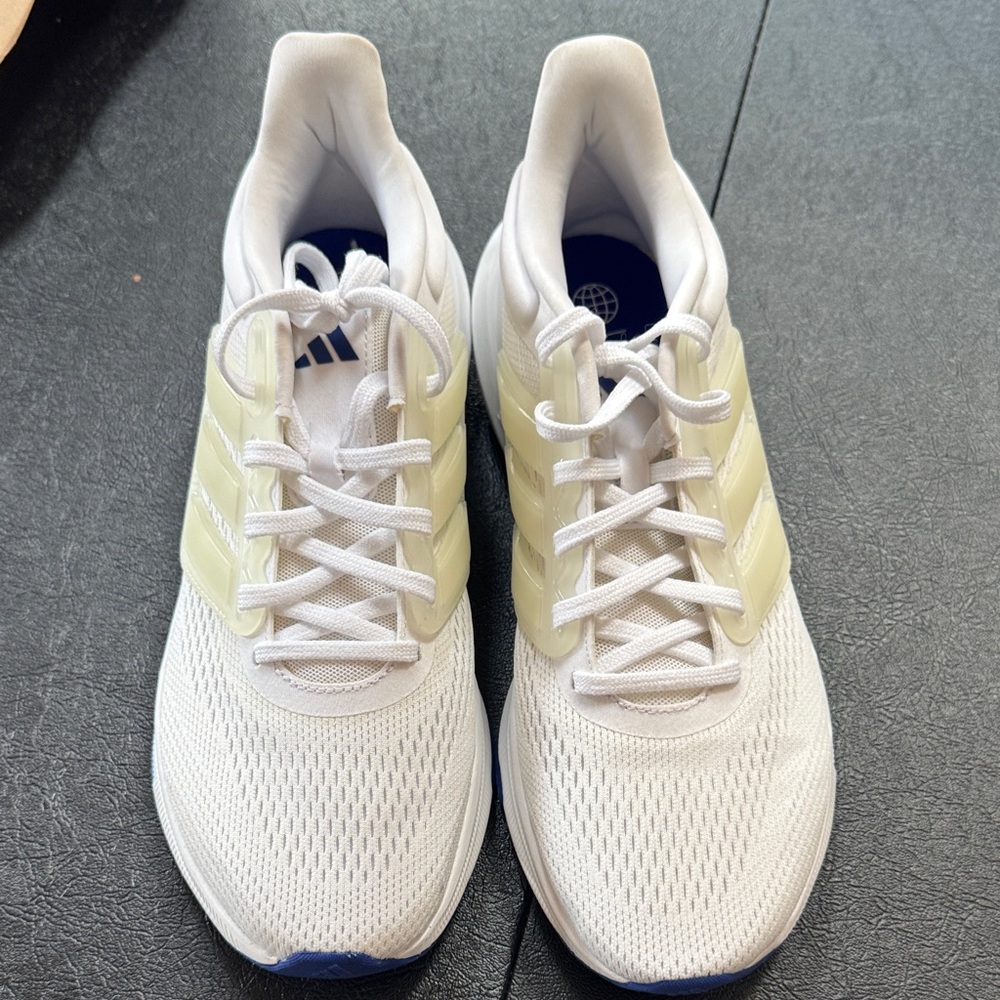 Adidas womens White and Light Yellow Athletic Shoes